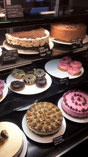 Delicious vegan cakes  at Kaf in Copenhagen