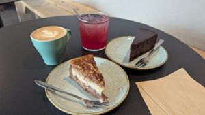 Full chocolate & pecan cheesecakes at Kaf in Copenhagen