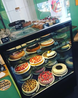 Huge selection of cheesecakes, tarts & pastries 😍  at Kaf in Copenhagen