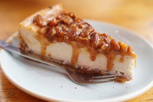 Vegan heaven. Best cake ever. I loved american cheesecake as a nonvegan and this one tastes like a original one.  at Kaf in Copenhagen