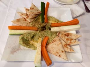herbed hummus platter.  at The Nomad Cafe in Melbourne