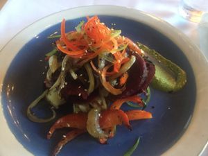 vegan beet steak  at The Nomad Cafe in Melbourne