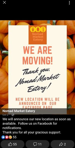 New location coming up! at The Nomad Cafe in Melbourne