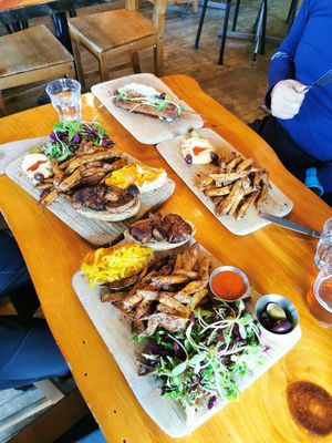 Lion burger at Le Baril Roulant in Val-david