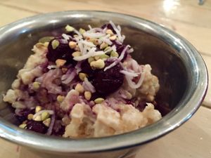 Rice pudding with berry coulis  at Lentil As Anything - Thornbury in Thornbury
