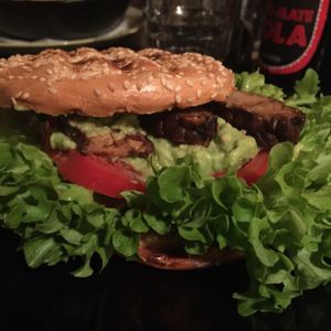 Avocado and grilled tempeh bagel at Blatouch in Prague