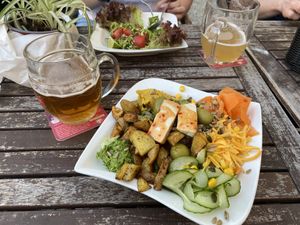 Zucchini pasta and Blatouch bowl  at Blatouch in Prague