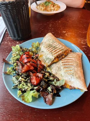 Vegan quesadilla with salad  at Blatouch in Prague