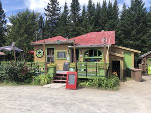 Outside at Le Mouton Noir in Val-david