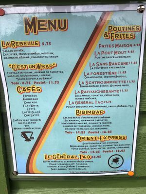 Menu at Le Mouton Noir in Val-david