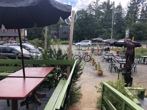 Outside at Le Mouton Noir in Val-david