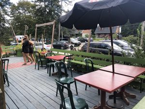 Outside at Le Mouton Noir in Val-david