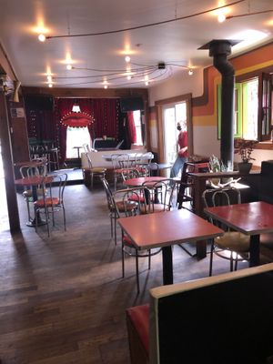 Inside (stage in the back) at Le Mouton Noir in Val-david