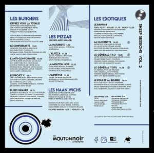 some vegan dishes in the menu at Le Mouton Noir in Val-david