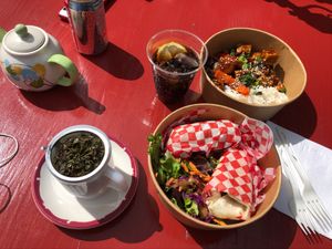 Loose leaf green tea! Our tasty meals are there too   at Le Mouton Noir in Val-david