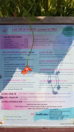 Menu at General Cafe in Val-david