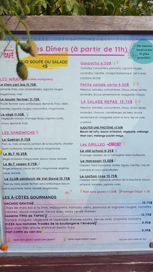 Menu at General Cafe in Val-david