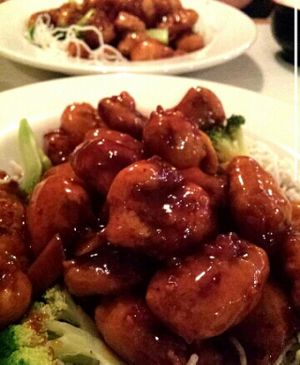Orange chicken at Xin Bowl in Ridgecrest