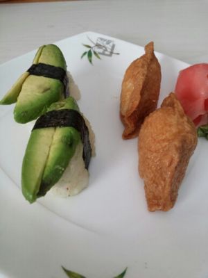 Nigiri Avocado and Fried tofu at Xin Bowl in Ridgecrest