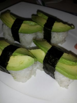 Avocado nigiri at Xin Bowl in Ridgecrest