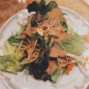 Salad with original sesame dressing (Vegan) at Milan Nataraj in Tokyo