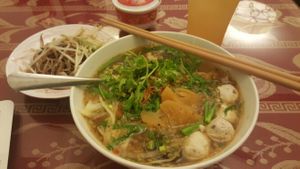 Bun Thái (Thấp Cam) Vermicelli in Thai spices with mixed veggies at Pho Nam Chay in Ho Chi Minh City