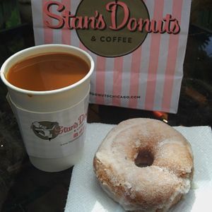 Vegan donut and Intelligensia coffee at Stan's Donuts and Coffee in Chicago