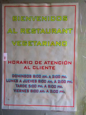 Hours of Operation at Nature's Center Vegetarian Restaurant in Cajamarca