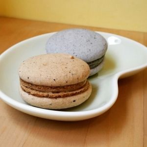 Coffee and Black Sesame Macarons at Vegan Heaven in Taipei