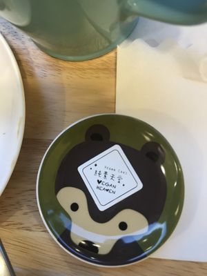 Loved the dishware! at Vegan Heaven in Taipei