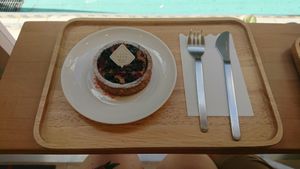 Sweet and tangy very tart with a crumbly crust. at Vegan Heaven in Taipei