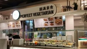 stall front at Perfect Vegetarian in Central Singapore