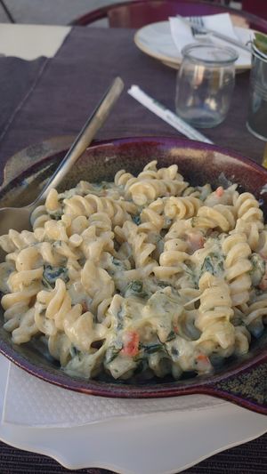 Pasta with vegetables and soya cuisine (vegan) at Maria Portuguesa Tapas in Coimbra