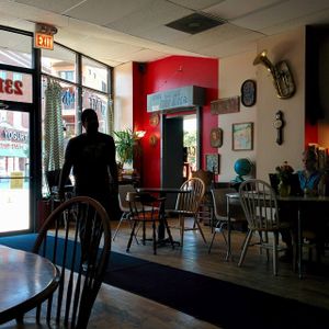 Inside Cafe Mustache at Cafe Mustache in Chicago