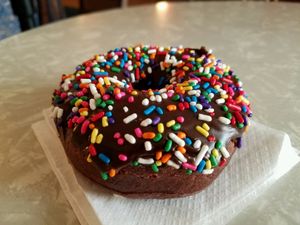 vegan donut at Cafe Mustache in Chicago