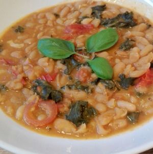 white beans stew with kale at Mihiderka in Gliwice