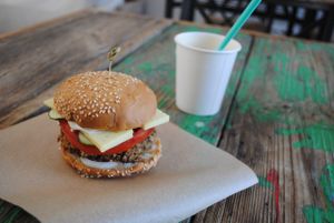 Vegan Cheeseburger at Vegan Day in Kazan