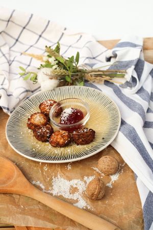 tofu pancakes  at Vegan Day in Kazan