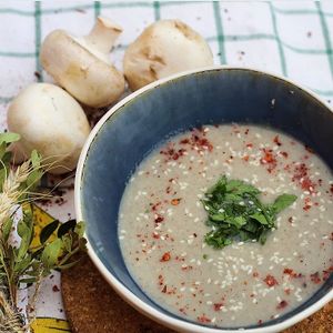 Mushroom soup at Vegan Day in Kazan