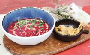 Beetroot soup at Vegan Day in Kazan