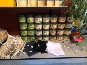 Small eco friendly shop inside  at Vegan Day in Kazan