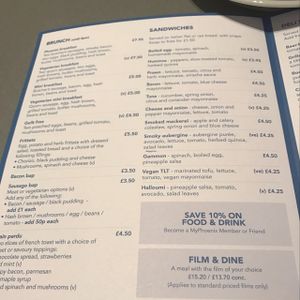 Menu at Phoenix Cafe Bar in Leicester