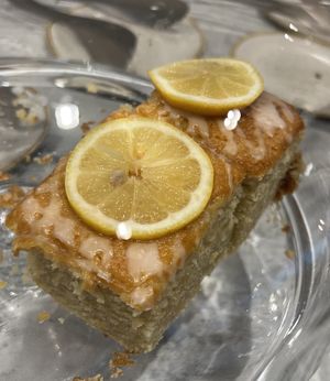 Lemon drizzle cake   at Phoenix Cafe Bar in Leicester