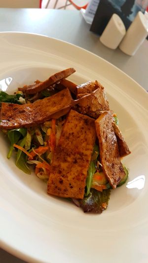smokey maple tofu salad at Phoenix Cafe Bar in Leicester
