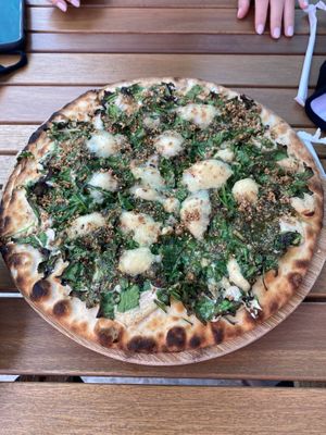 Pizza verde at Love Life Cafe in Miami