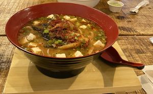 Kimchi Udon Soup 🍜 at Love Life Cafe in Miami