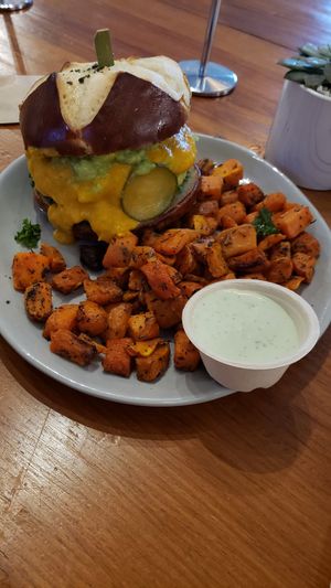 World Famous Superfood burger at Love Life Cafe in Miami