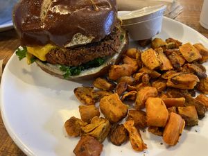 Voted best veggie burger in America at Love Life Cafe in Miami