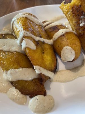 Cashew Cream Plantains 💚 at Love Life Cafe in Miami
