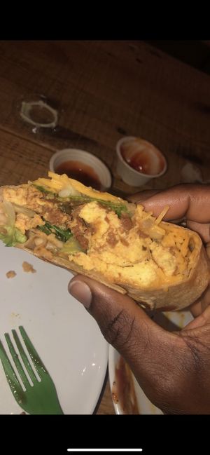 Inside of the Breakfast Burrito  at Love Life Cafe in Miami